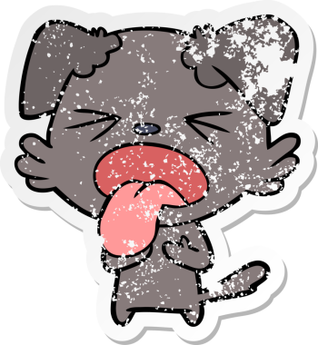 Bir insan tarafından çizilmiş iğrenç bir karikatür çıkartması.