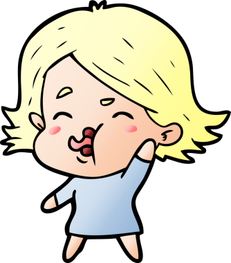 Bir insan tarafından çizilen karikatür kızı.