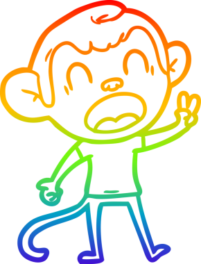 Bir insan tarafından çizilmiş bağıran çizgi film maymunu çizimi