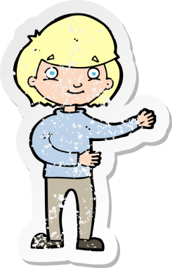 Bir insan tarafından çizilmiş mutlu bir çizgi filmin gerilimli çıkartması.