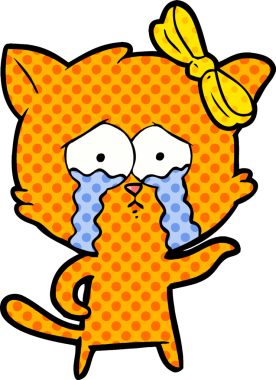 Bir insan tarafından çizilmiş çizgi film kedisi.