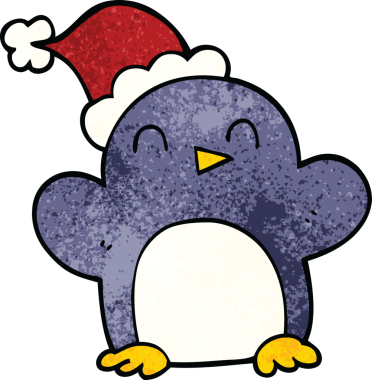 Bir insan tarafından çizilmiş bir karalama Noel pengueni.