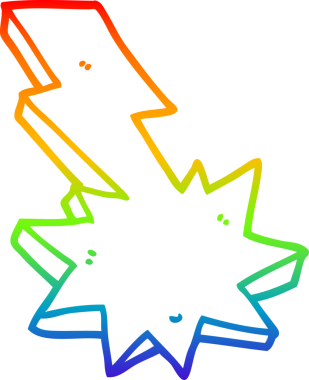 gökkuşağı gradyan çizgisi bir insan tarafından çizilmiş bir karikatür yıldırım çarpması