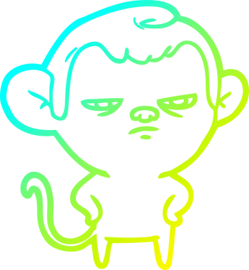 Bir insan tarafından çizilmiş bir çizgi maymun çizimi.