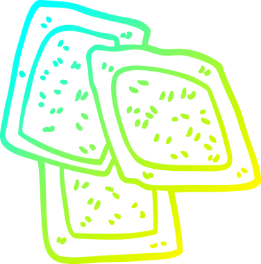 Bir insanın çizdiği yeşil çay çizgi filminin soğuk gradyan çizgisi.