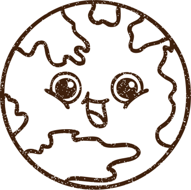 Bir insan tarafından çizilen Dünya Kömürü Gezegeni