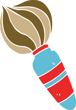 Bir insan tarafından çizilmiş büyük bir boya fırçasının karalaması.