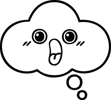 Bir insan tarafından çizilmiş bir düşünce baloncuğunun çizgi çizimi