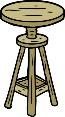 bir insan tarafından çizilmiş ayarlanabilir karikatür taburesi