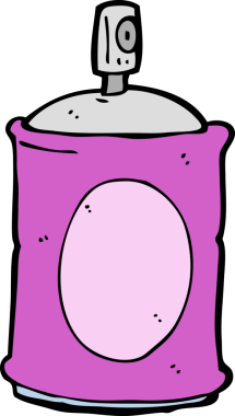 Bir insan tarafından çizilmiş çizgi film spreyi.