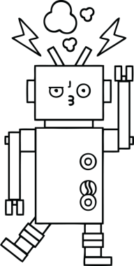 Bir insan tarafından çizilmiş robot çizimi