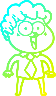 Bir insan tarafından çizilmiş mutlu bir adamın soğuk çizgi çizimi.