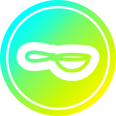 Bir insan tarafından çizilmiş serin gradyan bitiş ile wok dairesel simgesi pişirme