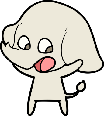 Bir insan tarafından çizilmiş şirin bir fil.