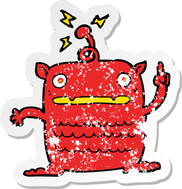 Bir insan tarafından çizilmiş garip bir çizgi filmin gerilimli yapıştırması.