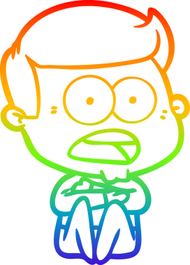 gökkuşağı gradyanı çizimi bir insan tarafından çizilmiş şok bir adam