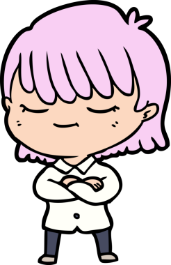 Bir insan tarafından çizilmiş karikatür kadın.