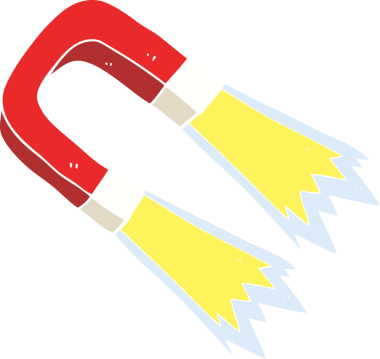 Bir insan tarafından çizilen mıknatısın düz renk çizimi