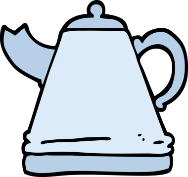 İnsan eliyle çizilmiş karalama tarzı bir çaydanlık.