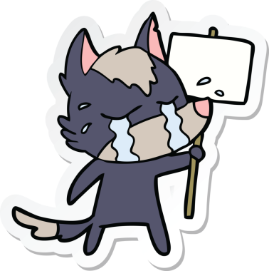 Bir insan tarafından çizilmiş bir karikatür çıkartması.