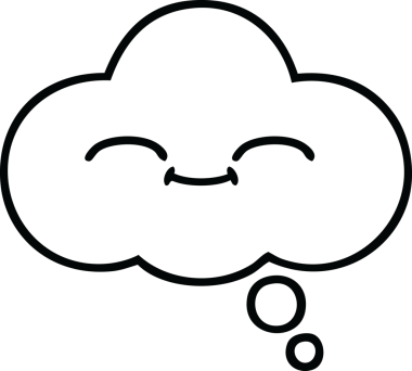 Bir insan tarafından çizilmiş bir düşünce baloncuğunun çizgi çizimi