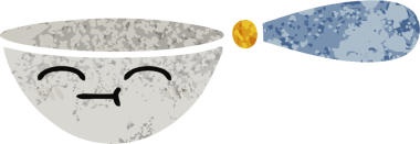 Bir insan tarafından çizilmiş bir ölçüm kaşığının retro çizim tarzı karikatürü