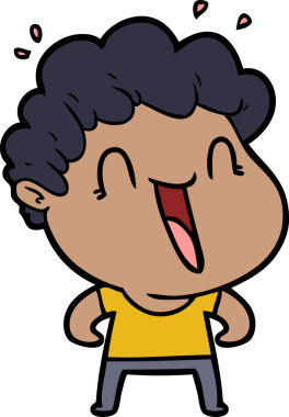 Bir insan tarafından çizilmiş mutlu bir adam.