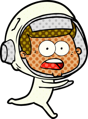 Karikatür bir insan tarafından çizilen astronotu şaşırttı.