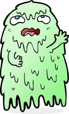 Bir insan tarafından çizilmiş iğrenç bir çizgi film hayaleti.