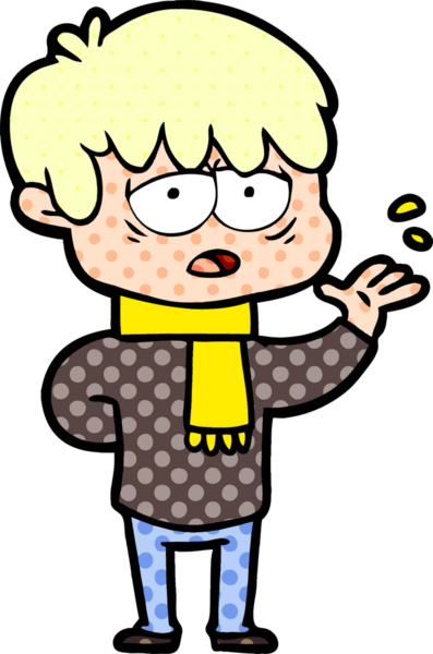 Bir insan tarafından çizilmiş bitkin çocuk çizgi filmi.