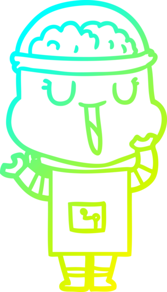 Bir insan tarafından çizilmiş mutlu çizgi film robotu çizimi.