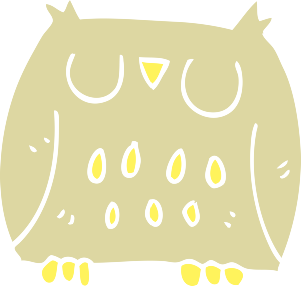 Bir insan tarafından çizilmiş mutlu baykuş.