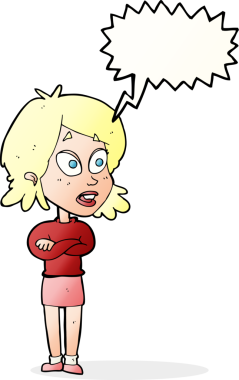 Bir insan tarafından çizilmiş konuşma balonlu bir karikatür.