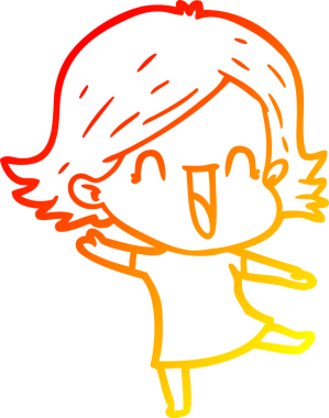 Bir insan tarafından çizilmiş gülen bir karikatür çizimi.