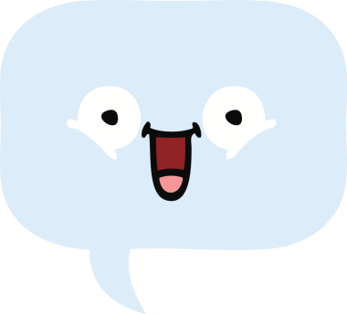 Bir insan tarafından çizilmiş bir konuşma baloncuğunun düz renk retro karikatürü