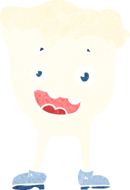 Bir insan tarafından çizilmiş çizgi film dişi.