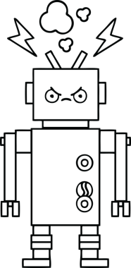 Bir insan tarafından çizilmiş robot çizimi