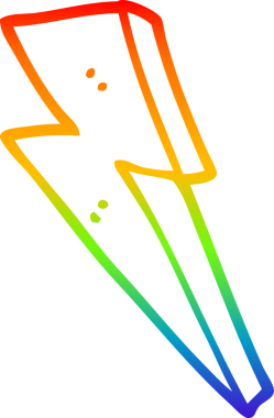 gökkuşağı gradyan çizgi çizimi bir insan tarafından çizilmiş bir karikatür yıldırımı