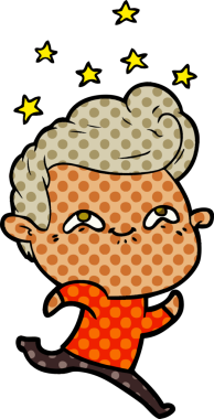 Bir insan tarafından çizilmiş heyecanlı bir çizgi film.