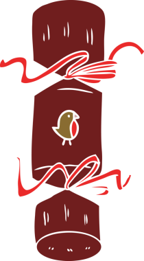 Bir insan tarafından çizilmiş noel krakeri düz renkli çizgi film