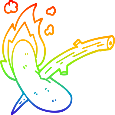 gökkuşağı gradyan çizgi çizimi bir insan tarafından çizilmiş bir sosisli.