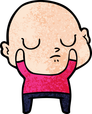 bir insan tarafından çizilmiş kel bir adam.