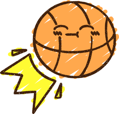 Bir insan tarafından çizilmiş basketbol tebeşiri.