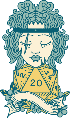 Retro Dövme Tarzı İnsan Barbarlığı Bir insan tarafından çizilmiş 20 zar ile