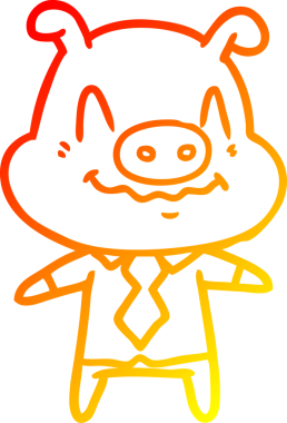 Bir insan tarafından çizilmiş gergin bir domuz patronunun çizimi.