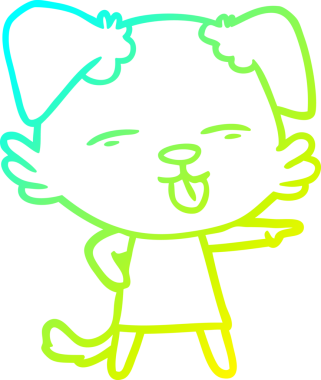 Bir insan tarafından çizilmiş bir çizgi film köpeğinin soğuk çizgi çizimi.