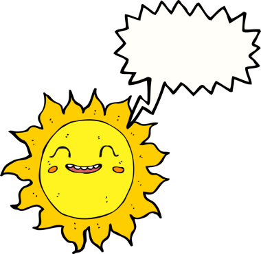 bir insan tarafından çizilmiş konuşma balonlu mutlu güneş çizgi filmi