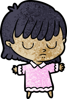 Bir insan tarafından çizilmiş karikatür kadın.