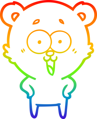 Bir insan tarafından çizilmiş gülen oyuncak ayının çizdiği gökkuşağı gradyan çizgisi.