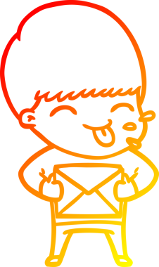 Bir insan tarafından çizilmiş mutlu çizgi film çocuğu çizimi.